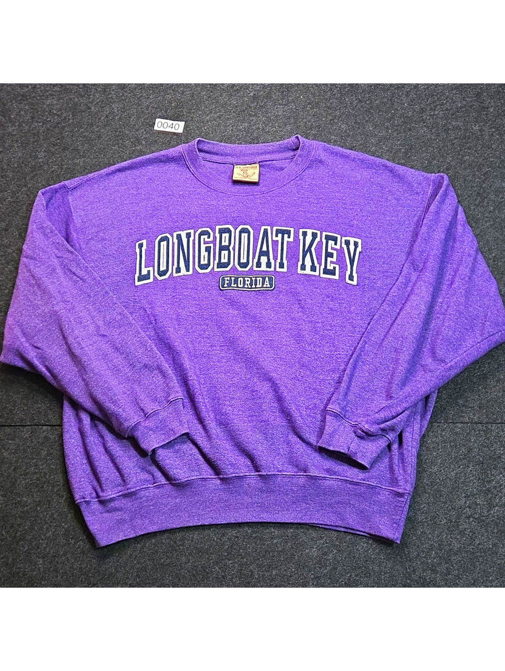 U.S. Vintage Men's XL Purple Crewneck Pullover Sweatshirt Graphic Embroidered
